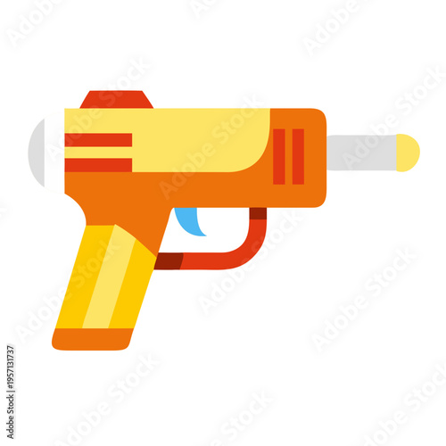 Isolated vector illustration of a black and blue electric hairdryer tool with a handle and power blower for hairdresser beauty care