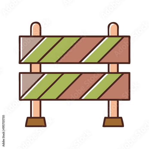 Blank vector illustration of an old brown wooden sign board and empty park furniture object including a bench and table on a 3d road post design