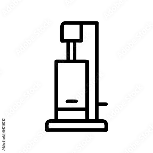 Black 3d computer technology equipment including a battery charger and metal tool object isolated on a white background office stand