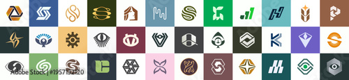 Collection of diverse geometric and lettermark logos featuring modern, minimal, and abstract styles. Versatile bundle suitable for startups, agencies, tech, creative, and corporate branding needs.