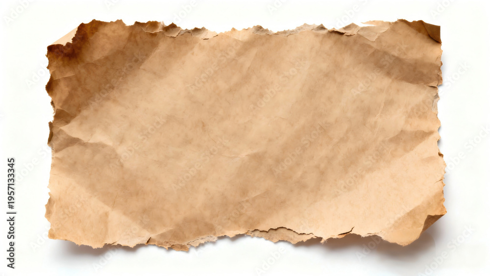 Fototapeta premium Torn Kraft Paper Texture with Irregular Edges and Layered Fragments