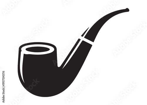smoking pipe logo silhouette vector, tobacco smoking pipe logo silhouette illustration, cigarette smoking pipe logo vector, wooden smoking pipe logo silhouette design on white background