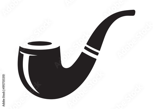 smoking pipe logo silhouette vector, tobacco smoking pipe logo silhouette illustration, cigarette smoking pipe logo vector, wooden smoking pipe logo silhouette design on white background