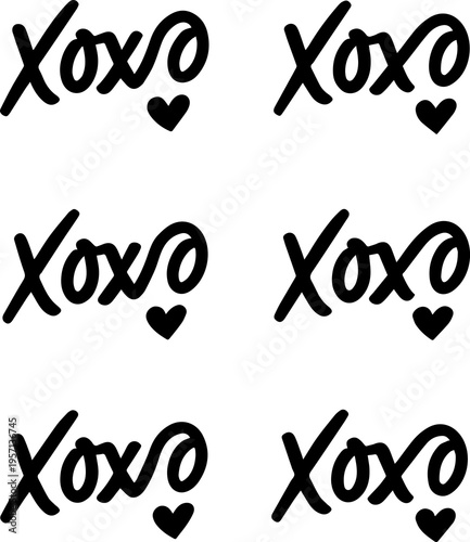 Xoxo with hearts