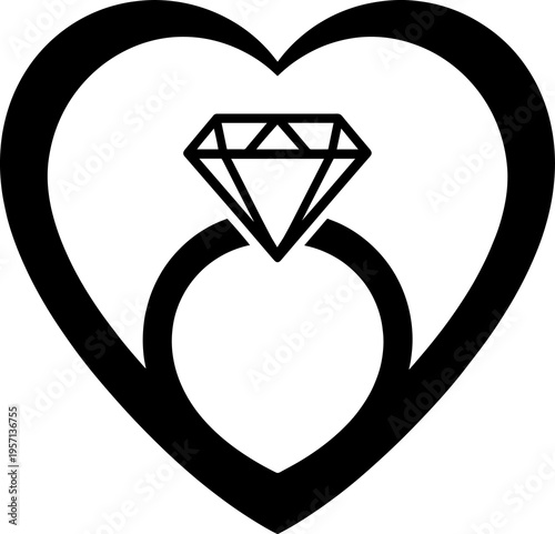 diamond ring with heart