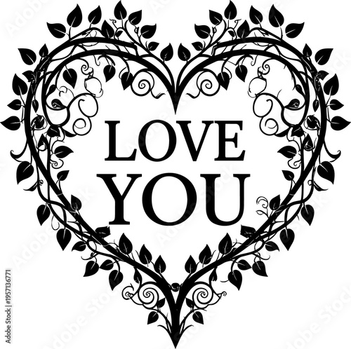 heart with floral ornament