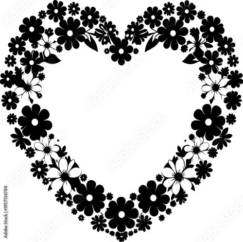 floral heart frame