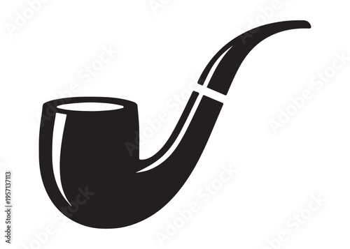 smoking pipe logo silhouette vector, tobacco smoking pipe logo silhouette illustration, cigarette smoking pipe logo vector, wooden smoking pipe logo silhouette design on white background