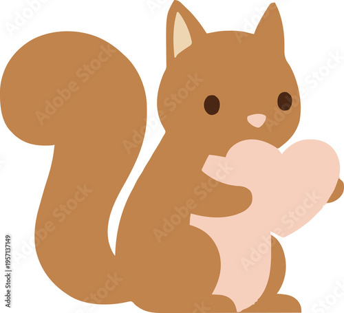 squirrel with pink heart 