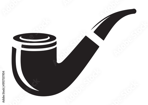 smoking pipe logo silhouette vector, tobacco smoking pipe logo silhouette illustration, cigarette smoking pipe logo vector, wooden smoking pipe logo silhouette design on white background