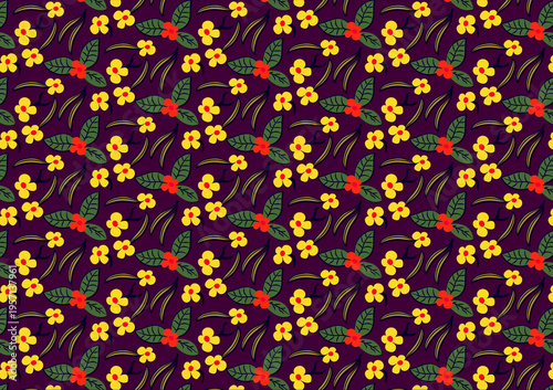 colorful abstract floral seamless flower pattern with leaves wallpaper design