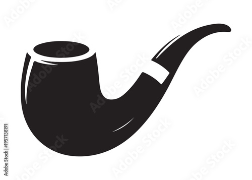 smoking pipe logo silhouette vector, tobacco smoking pipe logo silhouette illustration, cigarette smoking pipe logo vector, wooden smoking pipe logo silhouette design on white background