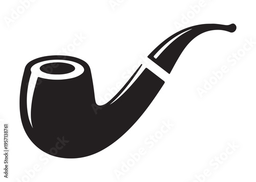 smoking pipe logo silhouette vector, tobacco smoking pipe logo silhouette illustration, cigarette smoking pipe logo vector, wooden smoking pipe logo silhouette design on white background