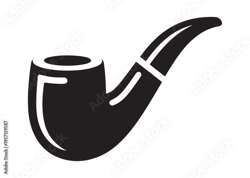 smoking pipe logo silhouette vector, tobacco smoking pipe logo silhouette illustration, cigarette smoking pipe logo vector, wooden smoking pipe logo silhouette design on white background