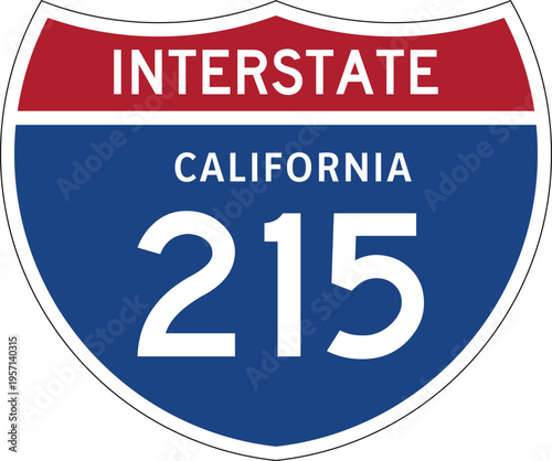 Interstate 215 California US I-215 Highway Route Shield Badge Vector