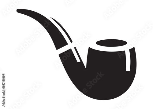 smoking pipe logo silhouette vector, tobacco smoking pipe logo silhouette illustration, cigarette smoking pipe logo vector, wooden smoking pipe logo silhouette design on white background