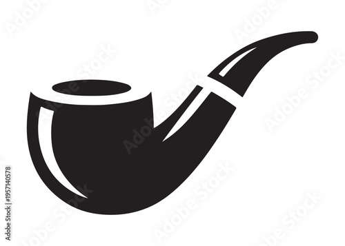 smoking pipe logo silhouette vector, tobacco smoking pipe logo silhouette illustration, cigarette smoking pipe logo vector, wooden smoking pipe logo silhouette design on white background