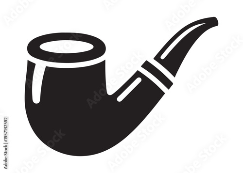 smoking pipe logo silhouette vector, tobacco smoking pipe logo silhouette illustration, cigarette smoking pipe logo vector, wooden smoking pipe logo silhouette design on white background