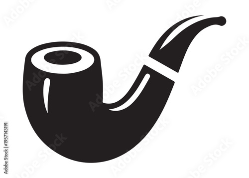 smoking pipe logo silhouette vector, tobacco smoking pipe logo silhouette illustration, cigarette smoking pipe logo vector, wooden smoking pipe logo silhouette design on white background