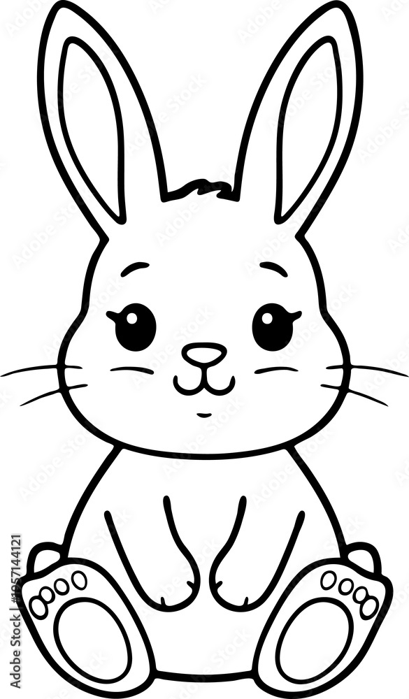 Fototapeta premium Cute easter bunny vector 