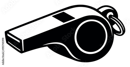 Whistle icon representing sports officiating, signaling, coaching, and making calls in athletic competitions