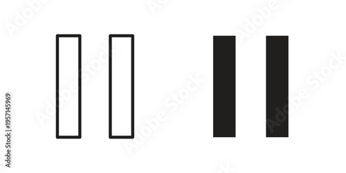 Pause icons simple design. Vector illustration for web ui