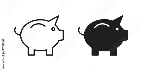 Piggy bank icons simple design. Vector illustration for web ui