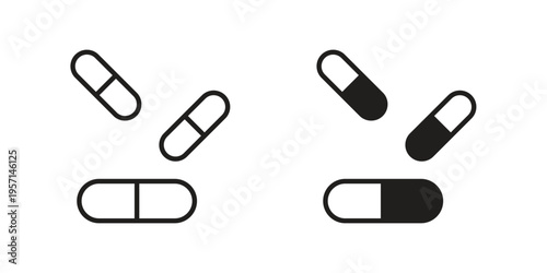 Pill icons simple design. Vector illustration for web ui