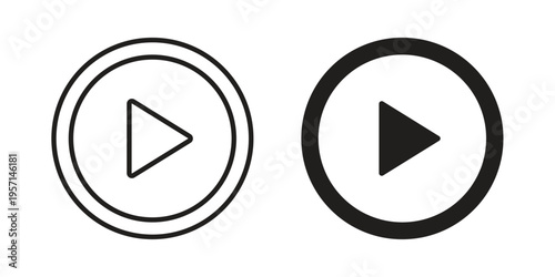 Play button icons simple design. Vector illustration for web ui