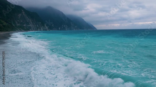 Aerial view of Qingshui Cliff in Taroko National Park , Taiwan.