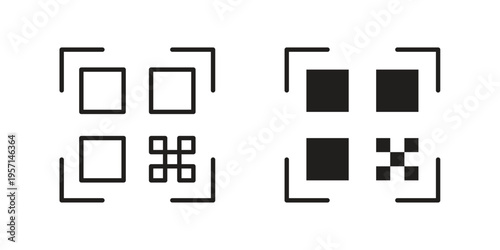 QR code icons simple design. Vector illustration for web ui