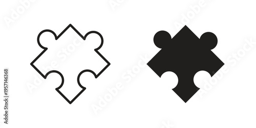 Puzzle piece icons simple design. Vector illustration for web ui