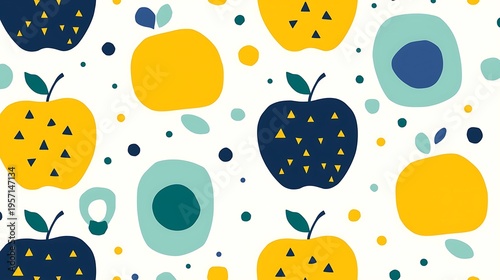 Seamless vector illustration of a cute pattern with colorful Easter eggs, birds, and pink floral decoration on a fresh green nature wallpaper design for textile art