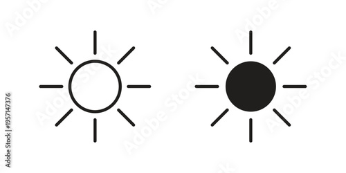 Sun icons simple design. Vector illustration for web ui