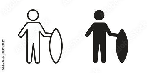 Surfer icons simple design. Vector illustration for web ui