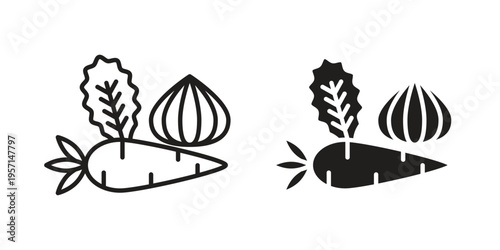 Vegetable icons simple design. Vector illustration for web ui