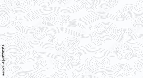 Abstract Swirling Lines Pattern - Elegant White and Gray Wave Background