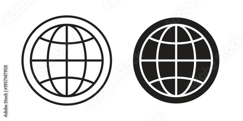 Website globe icons simple design. Vector illustration for web ui
