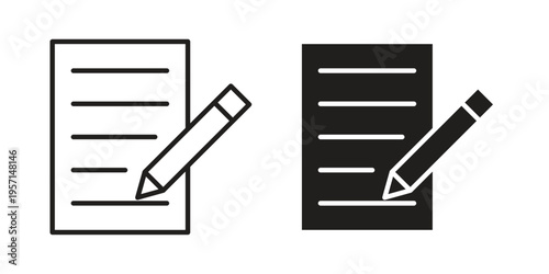 Writing icons simple design. Vector illustration for web ui