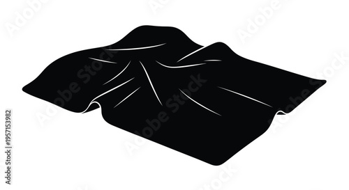 Black and white illustration of draped fabric or cloth texture