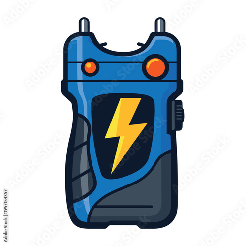 Stun gun with a lightning bolt symbol, illustrating electronic self defense equipment for personal security and protection