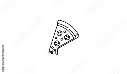 Pizza slice outline icon set with editable stroke minimal vector collection