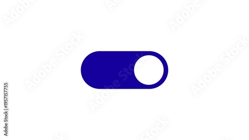 Modern Toggle Switch Animation UI Button On Off Minimalist Design Blue Interface