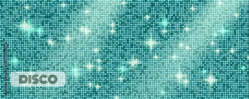 Disco ball blue glitter texture for party design and nightclub event. Azure metallic sequin mosaic background for festive celebration and glamour dance banner. Vector navy glam disco background.