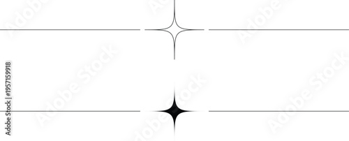 minimal divider lines with sparkle star elegant separator design elements set