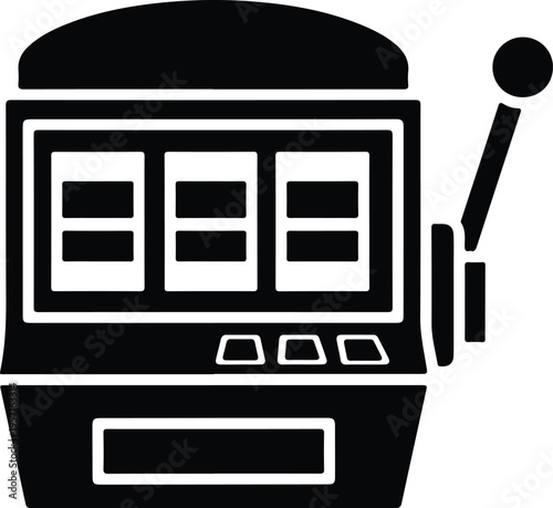 Silhouette of a classic casino slot machine for gambling games vector illustration