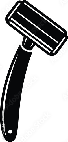 Silhouette of a professional safety shaving razor tool vector illustration