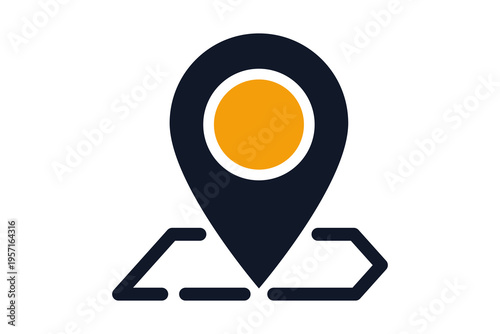 Free Download Yellow Map Pin Location Icon with Navigation Folded Map for Travel Guidance isolated on transparent background position place marker - GFXLoad