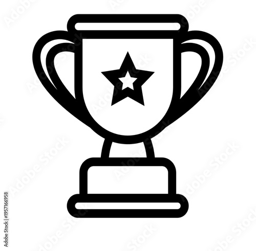 Trophy cup icon. Outline trophy cup vector icon for web design isolated on white background
