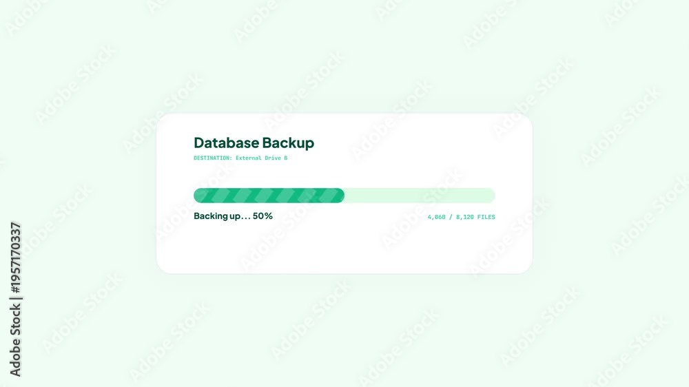 External Drive Database Backup Progress Bar Animation with File Sync in ...